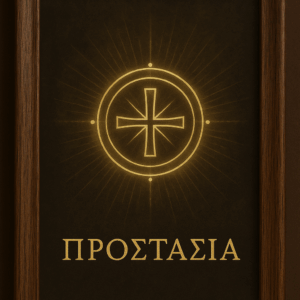 Σφραγίδα επιθυμίας “Προστασία” σε κορνίζα – σύμβολο ενεργειακής άμυνας και πνευματικής θωράκισης
