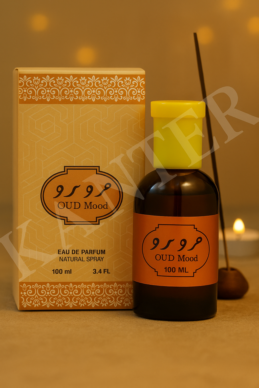 «Άρωμα Oud Mood 100ml — πολυτελές ανατολίτικο eau de parfum με πλούσιες νότες oud, μπαχαρικών και ξύλου, σε καλαίσθητη συσκευασία.»